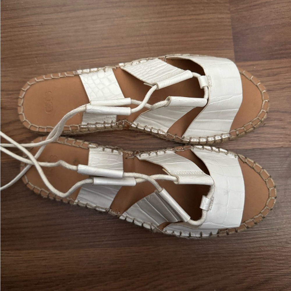 White Leather Women's Sandals